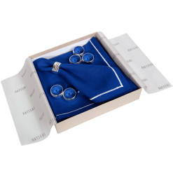 BLUE LINEN NAPKIN BOX