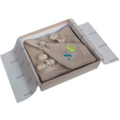 BEIGE PERSONALIZED LINEN NAPKIN BOX