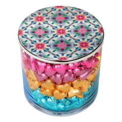 GLASS WITH VINTAGE PINK CAP