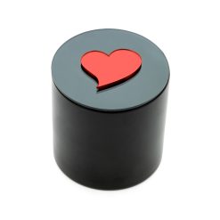 RED PLEXI HEART CANDLE